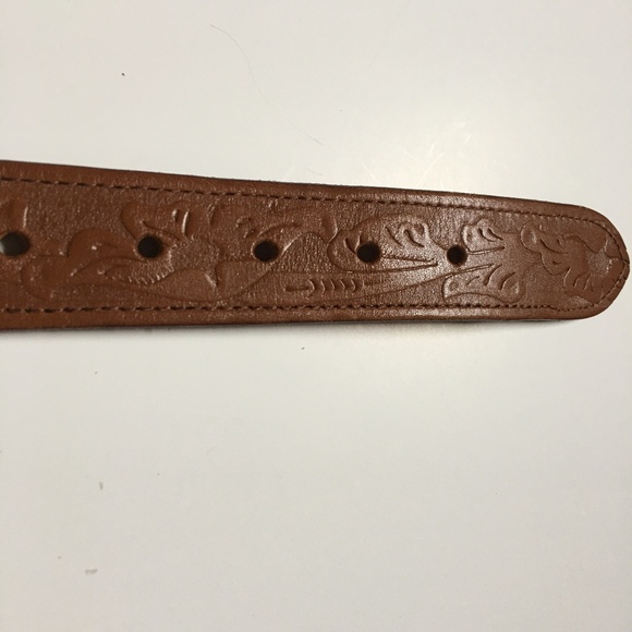 BANANA REPUBLIC Brown Embossed Leather Belt - Picture 5 of 6